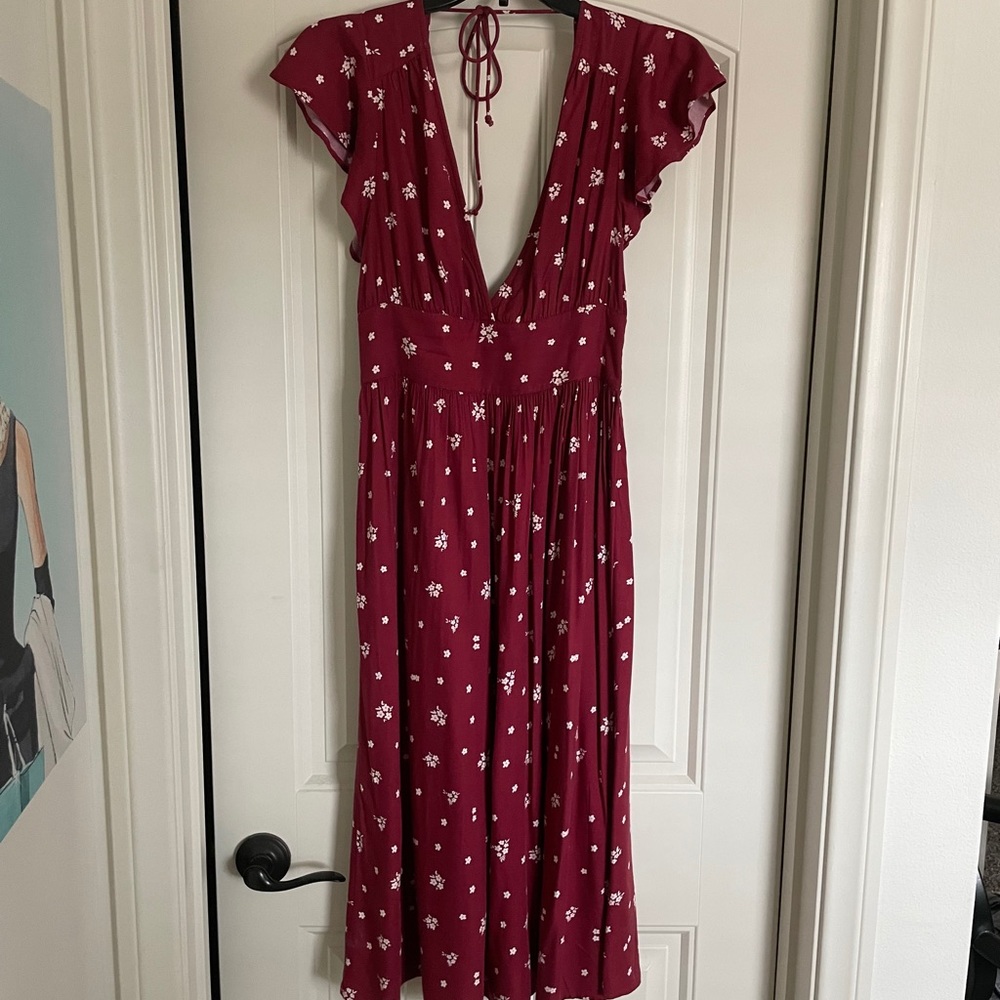 Limited V Neck Midi Dress